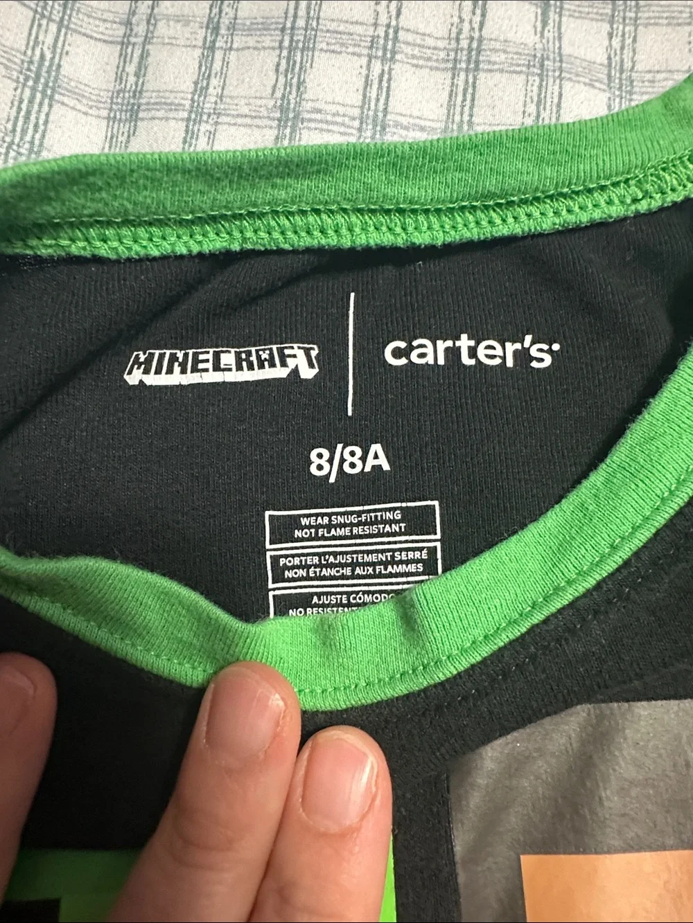 Carters Minecraft pajamas size 8